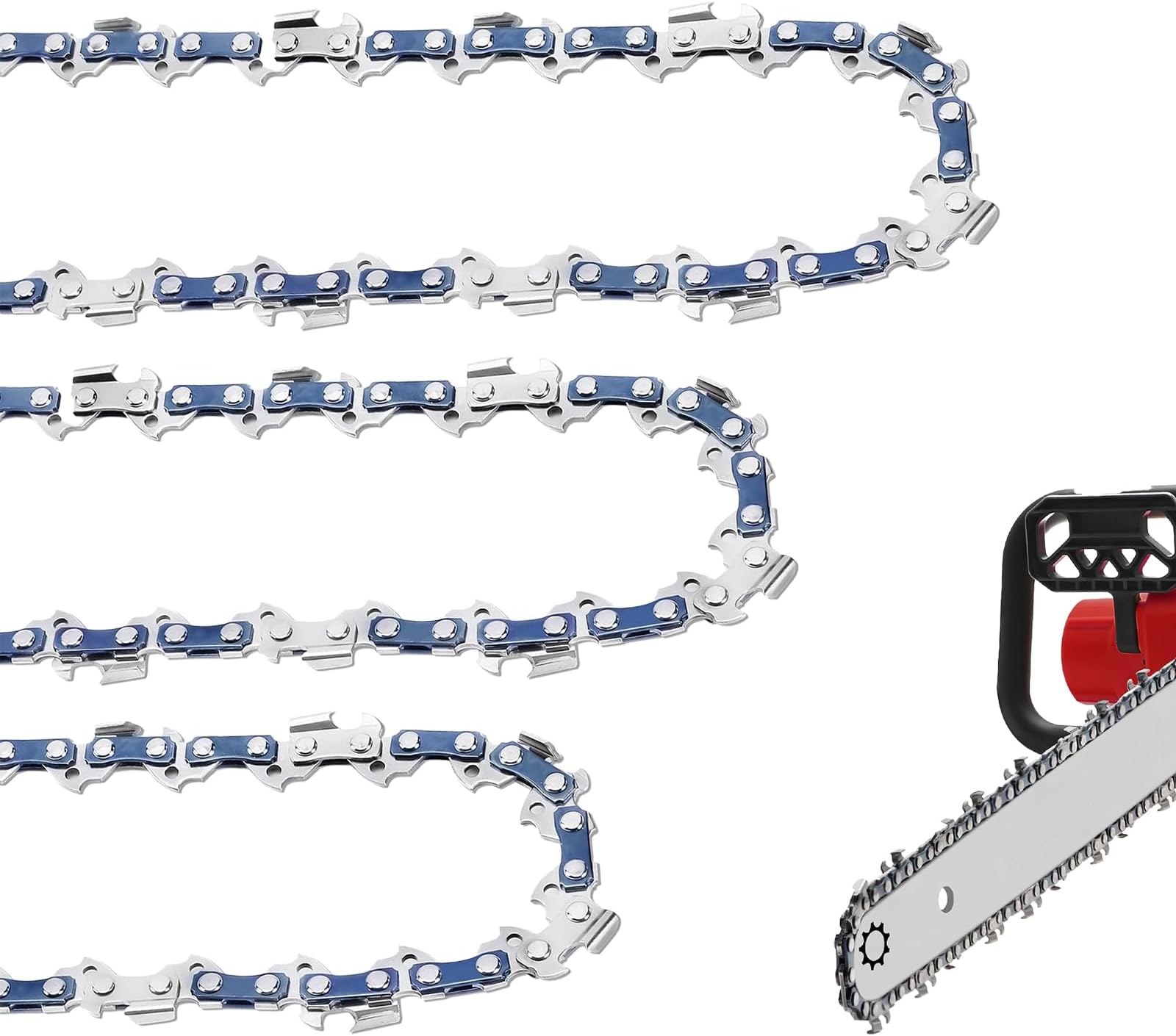 3-Pack 10 Inch Chainsaw Chain - 3/8" LP Pitch .050" Gauge 40DL Low Kickback Replacement Chains for Ryobi, Craftsman,Sun Joe, Echo, and More Pole Saws - Fits Models TP26, P540, CS1800, RM1015PS, WG309