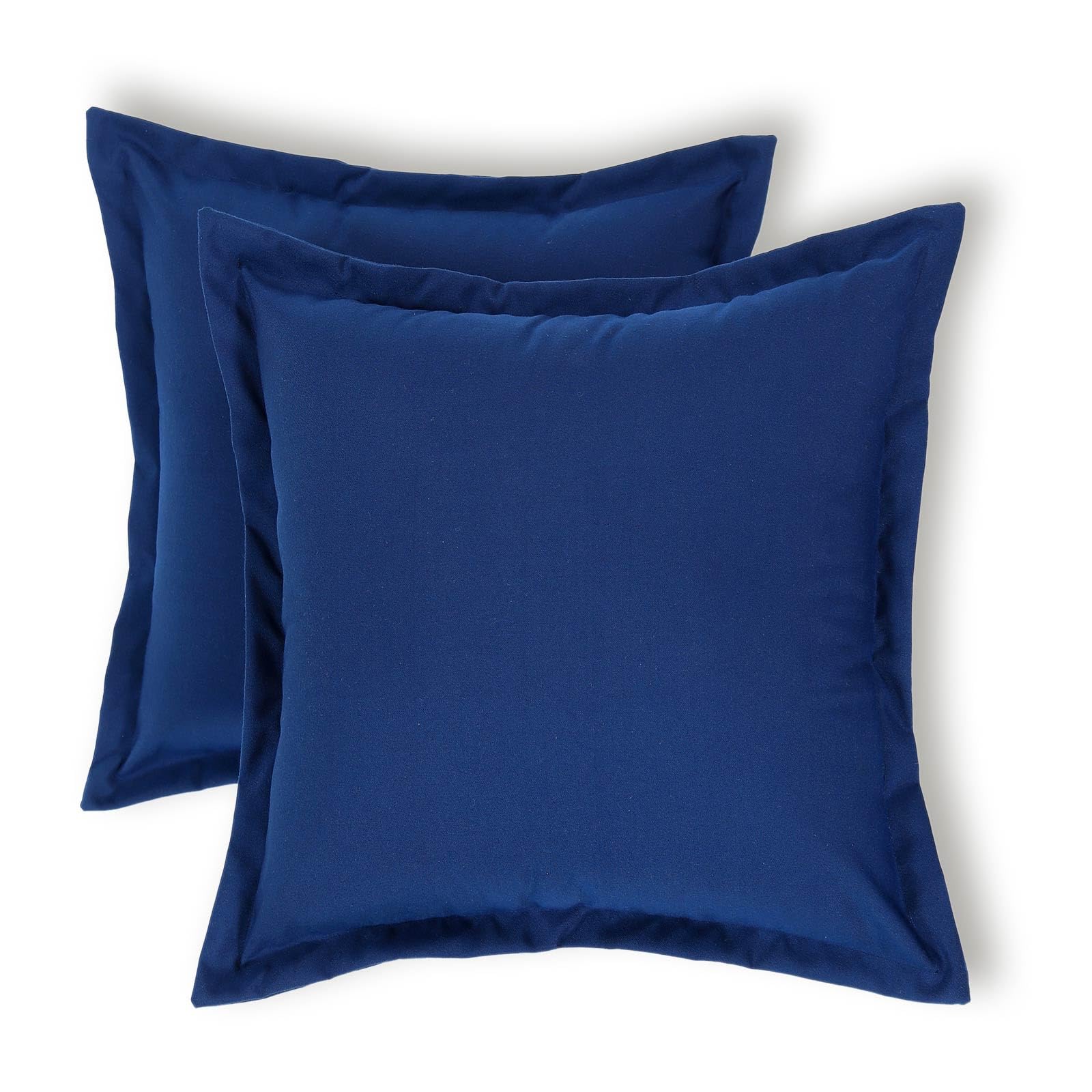Homescapes Navy Blue Set Of Outdoor Cushions Waterproof, Plain Filled Garden Furniture Cushion, Hypoallergenic, Polyester Decorative Pillows For Indoor & Outdoor Patio, Benches & Sofa - 45 X45cm Size 2