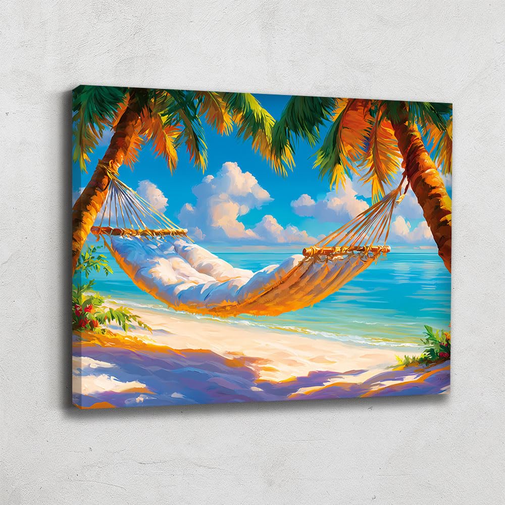 Alessio Cacciatore Quadro da spiaggia Paradisiaco – Poster decorativo da parete sul mare – Stampa su tela paesaggio natura – Quadro paesaggio mare tropicale – Decorazione da parete oceano, 40 x 30 cm