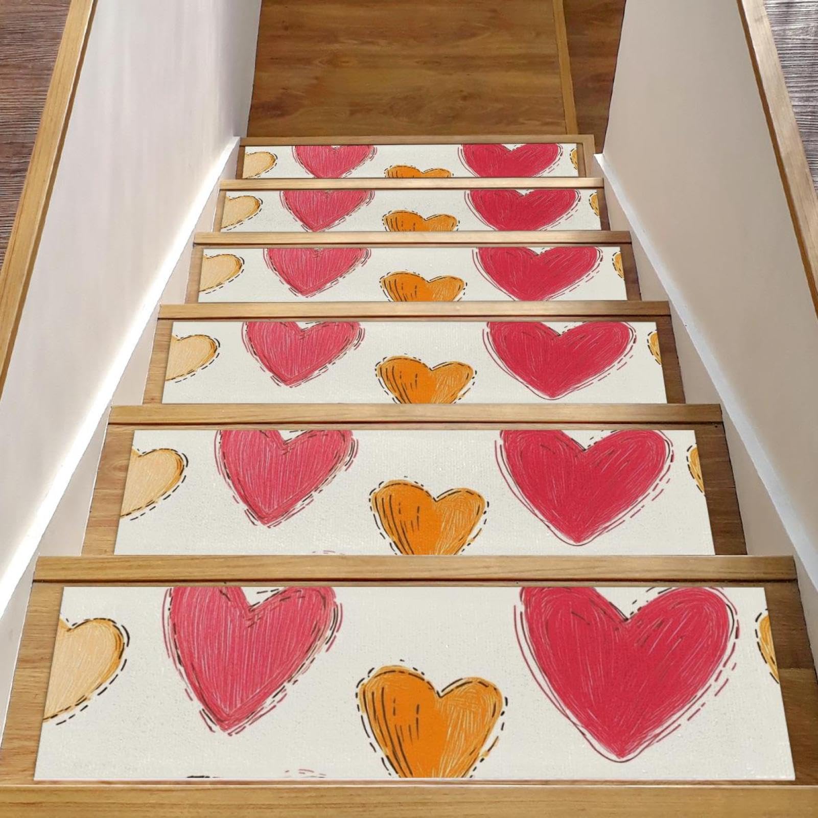 Tapis d'escalier antidérapants en cœur pour protéger la famille avec tendresse