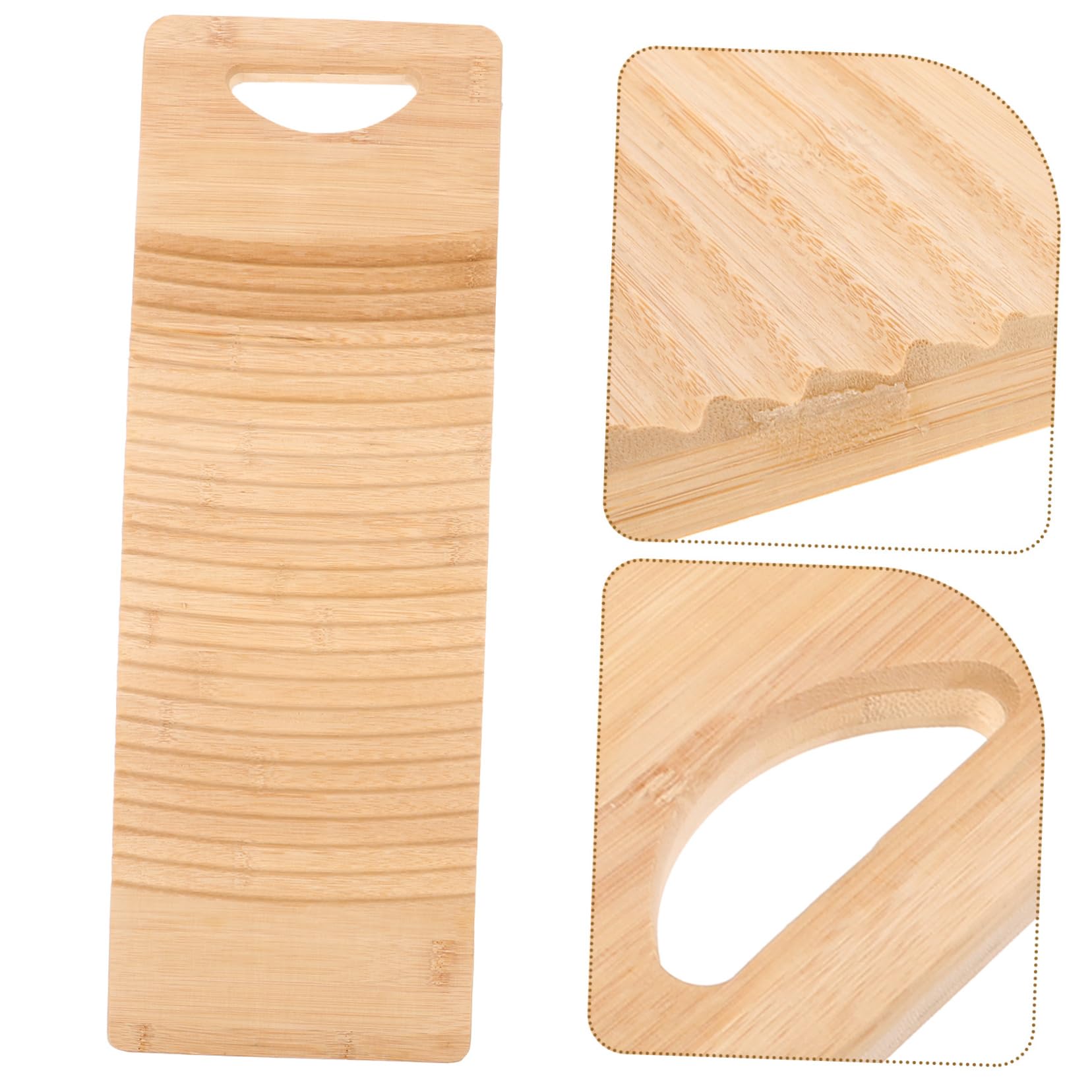 Cabilock ASSE per Lavare i Vestiti in bambù Naturale, Superficie Ondulata Antiscivolo, Delicata sui Capi, 50x18cm per Bucato in Casa
