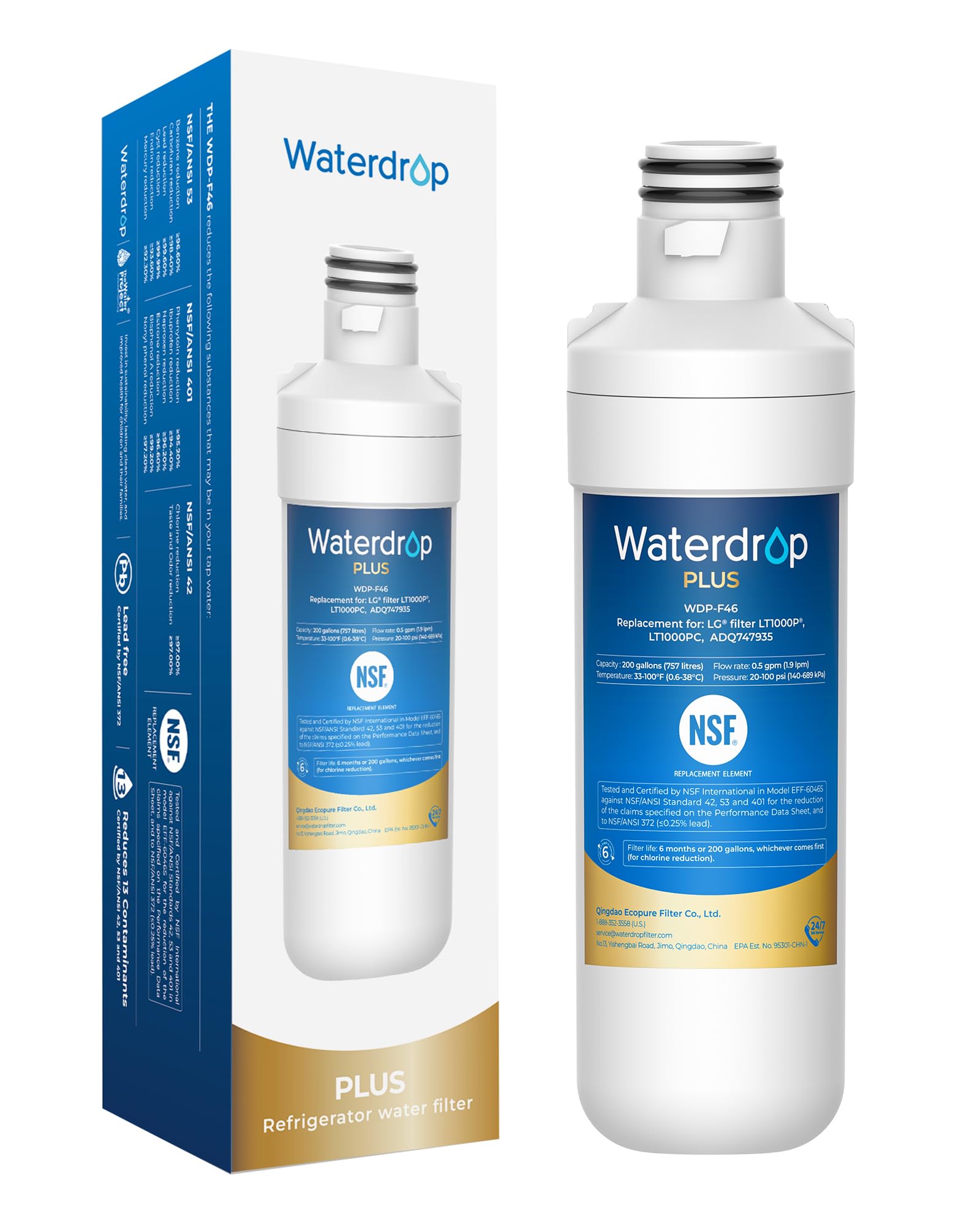 Amazon.com: Waterdrop Plus ADQ747935 MDJ64844601 Refrigerator