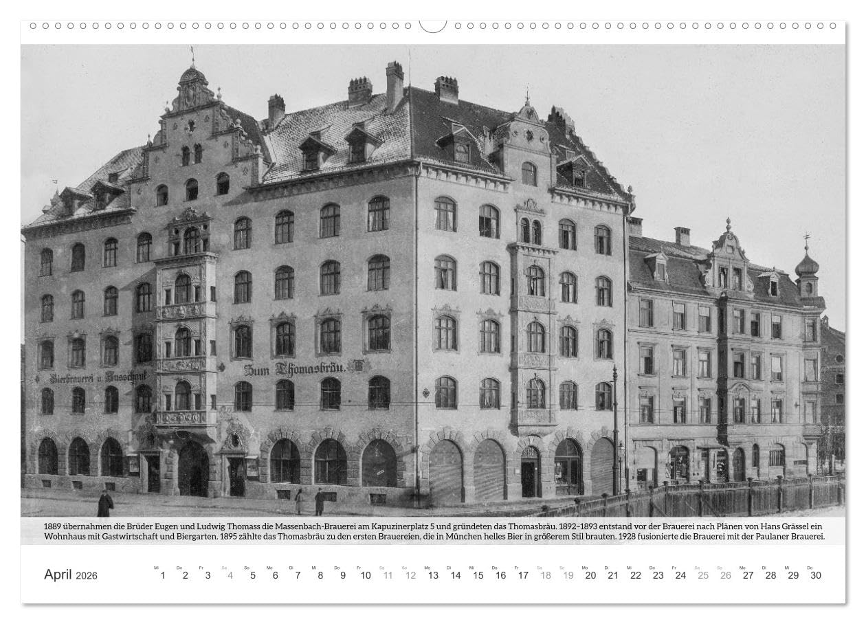 Historisches München - Alte Münchner Brauereien, Brauhäuser und Bierpaläste (Wandkalender 2026 DIN A2 quer), CALVENDO Monatskalender: Alte Bilder von ... und frühen 20. Jahrhunderts. (CALVENDO Orte)