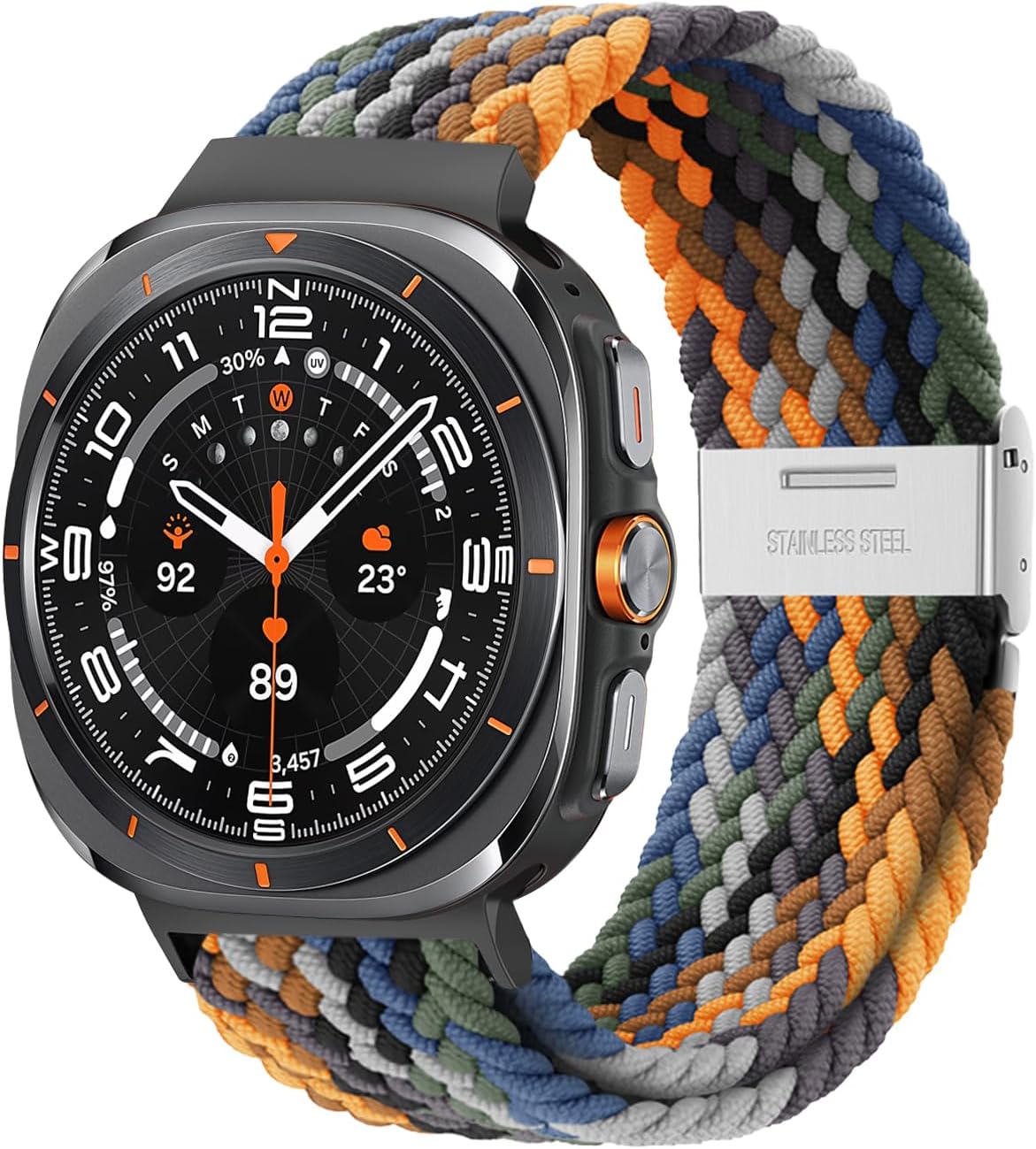 Braided Stretchy Band Compatible with Samsung Galaxy Watch Ultra Bands 47mm, Quick-Drying Breathable Nylon Sport Strap for Samsung Watch 7/8 Ultra (2025/2024) Men Women