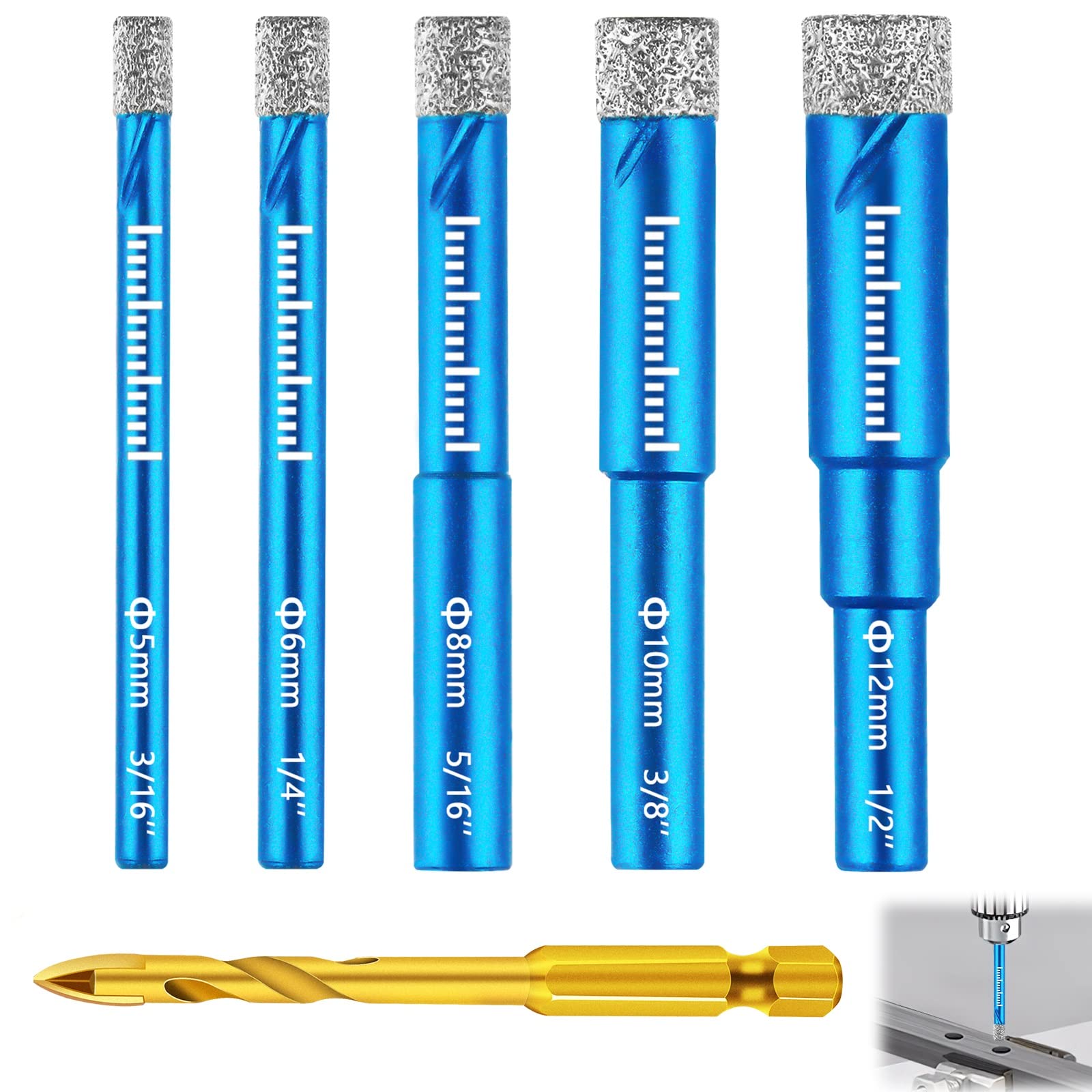 Produktbild von Flintronic Diamantbohrer-Set – 15 Teile, 6–50 Mm, Für Glas, Fliesen, Marmor & Co.