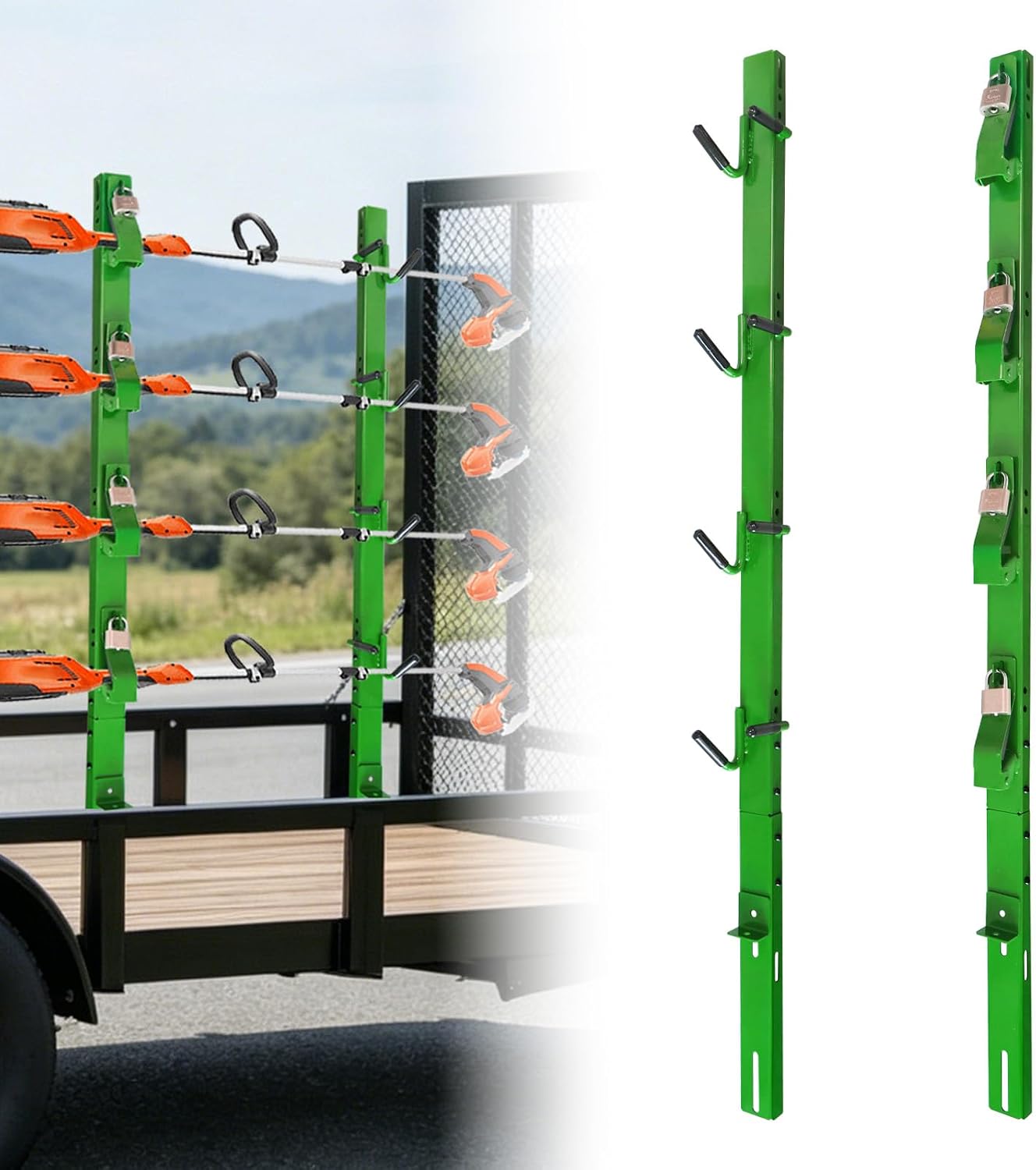 4 Place Weedeater Rack with Lock for Open Trailer Truck