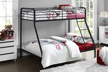 DHP Furniture Bunk Bed Black Single Over Double