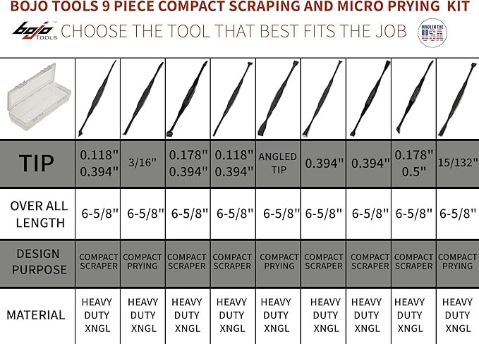 Bojo Tools - Kit de 9 Herramientas para Raspar y Palancas miniatura 4