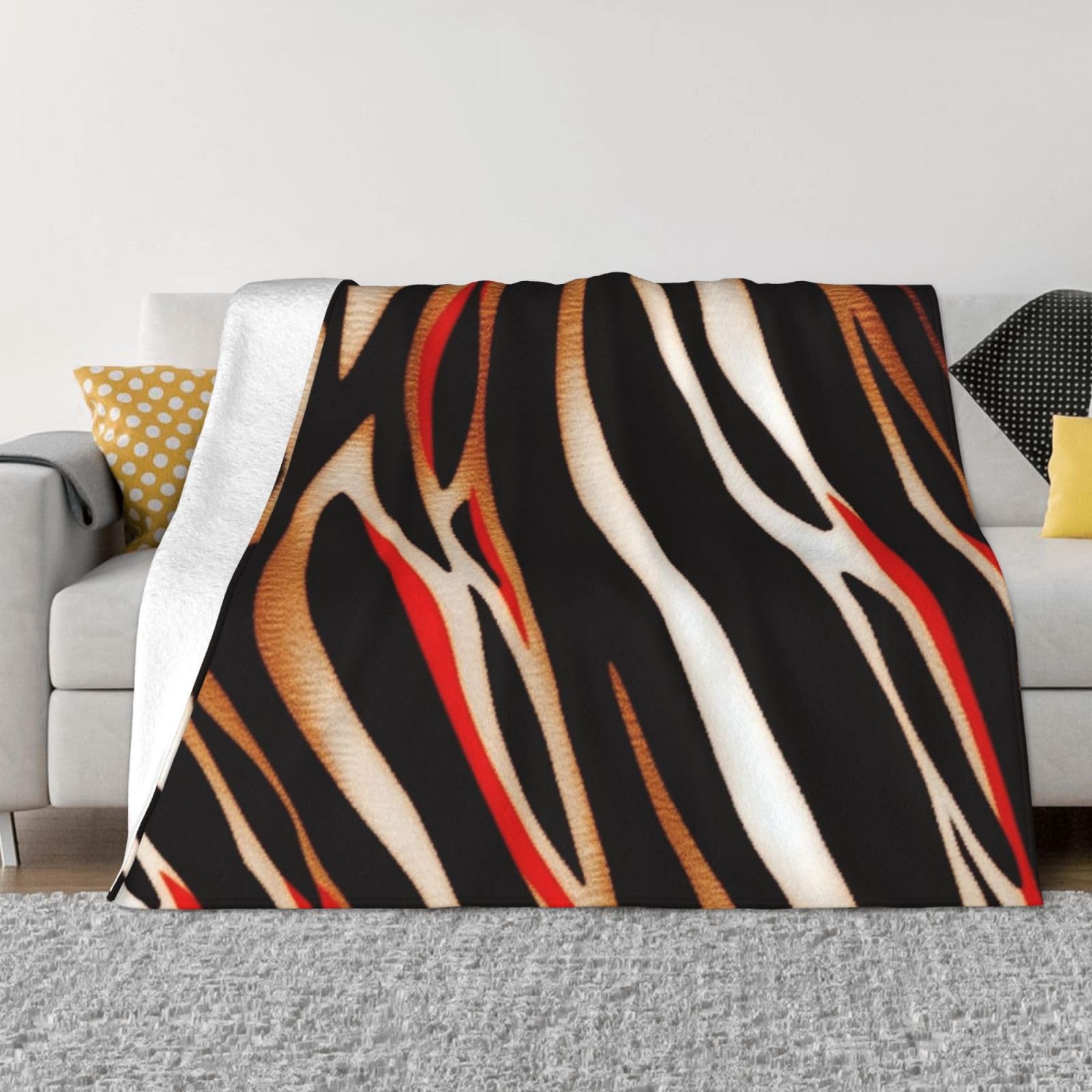 Couverture polaire imprimée léopard zèbre pour soirée cocooning sur canapé et lit