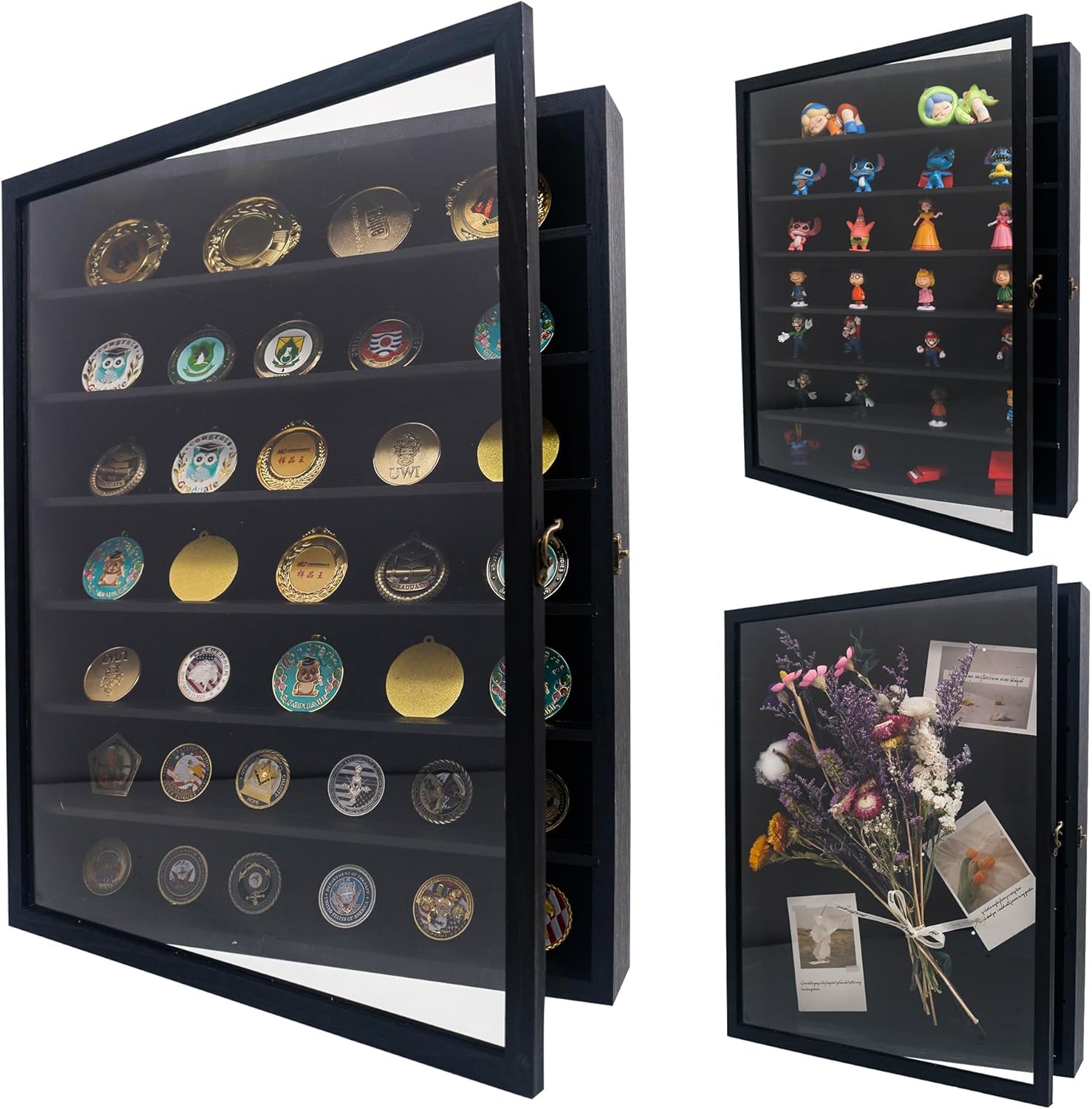 GraduationMall Shadow Box Frame with Removable Shelves,16x20 Black Deep  Memory Box Display Case for Military Medals Flowers Keepsake Collectibles :  Amazon.co.uk: Home & Kitchen