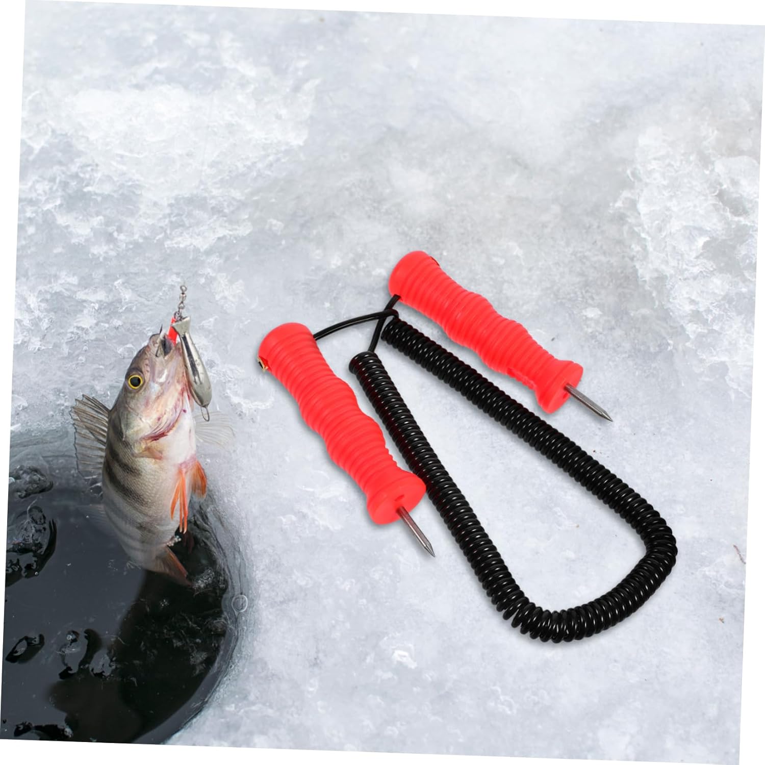 Toddmomy Portable Ice Cracking Tool with Orange Neck Strap for Sports Efficient Ice Breaking and Snow Removal and Activities