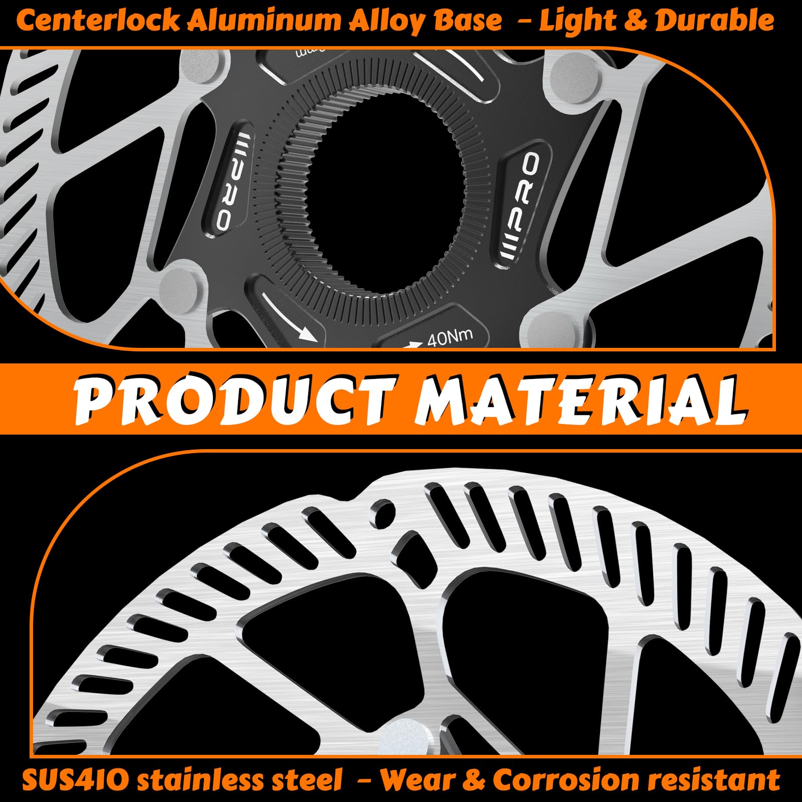 RACEDUEL SM-RT56 - Rotor de freno de disco de bicicleta de 160 mm y 180 mm con 6 pernos, rotores de bicicleta de acero inoxidable, apto para bicicleta de carretera, bicicleta de montaña, BMX MTB