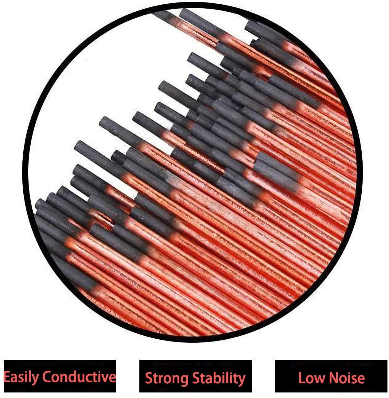 Arc-air Gouging Carbon Rods 0.28" x 13.98", Round Copper Coated Gouging Carbon Electrodes Diameter 7mm, Length 355mm(Package: 10pcs)