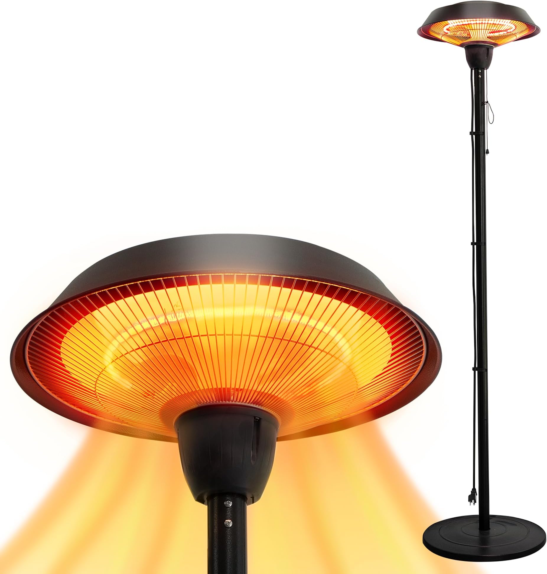 Indoor & Outdoor 1500W Electric Infrared Patio Heater, Waterproof & Tip-Over Protection, Perfect for Garden, Balcony