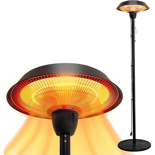 Indoor & Outdoor 1500W Electric Infrared Patio Heater, Waterproof & Tip-Over Protection, Perfect for Garden, Balcony