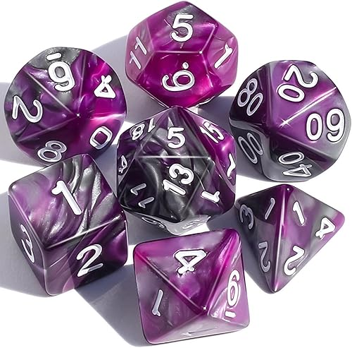 CiaraQ DND - Juego de dados poliédricos con bolsa de dados para juegos de rol de Calabozos y Dragones RPG MTG