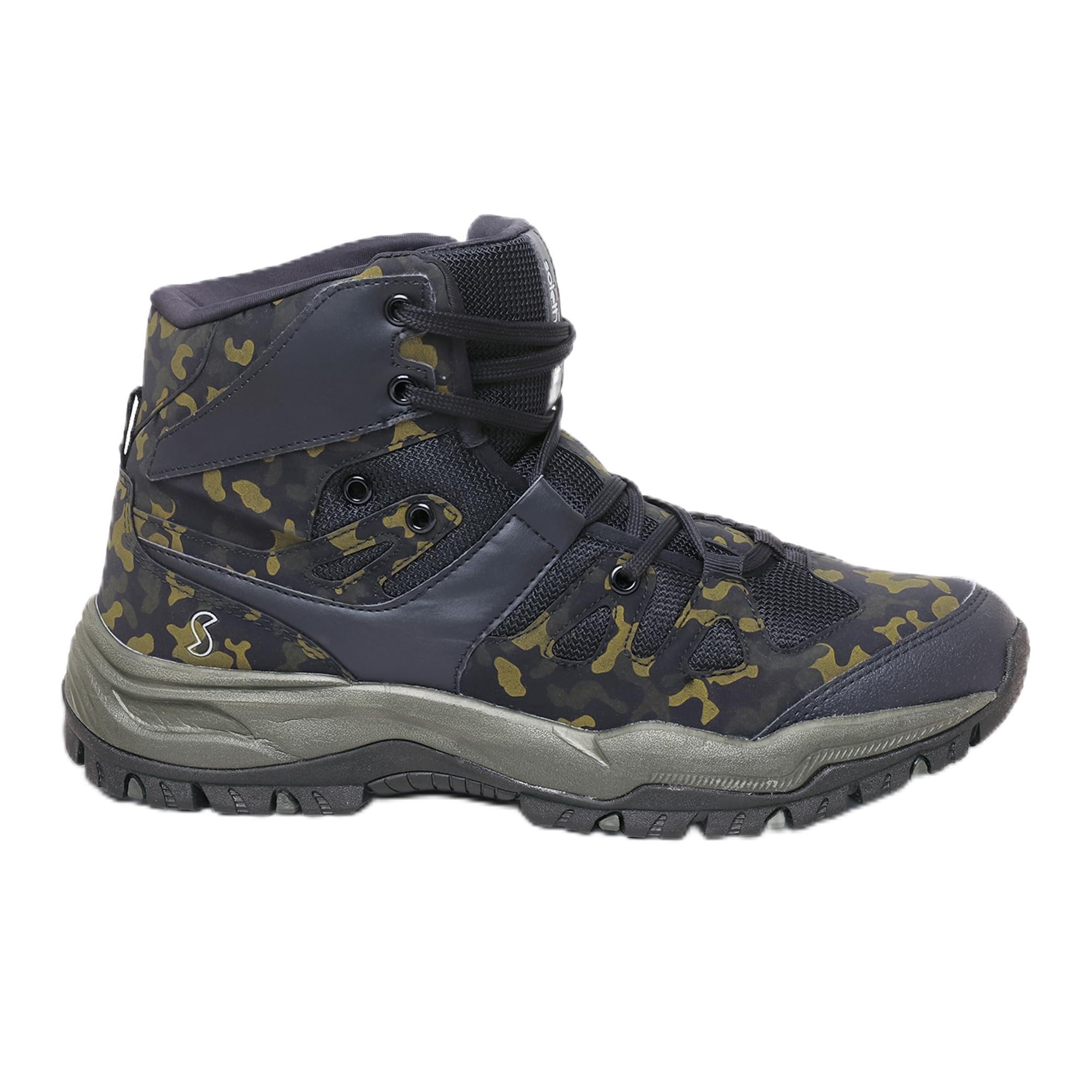 FALCON Men High Ankle Sneakers|Outdoor Shoes|Mesh Upper|High-Top Sneakers|Anti-skid|Camo Print|Tough|Biking|Hiking| Trekking|Fashion|Comfort|Water Resistent|Long Lasting|Biker Shoes for Men|OLIVE|UK 9 (B0CMWW21VS) Amazon Price History, Amazon Price Tracker