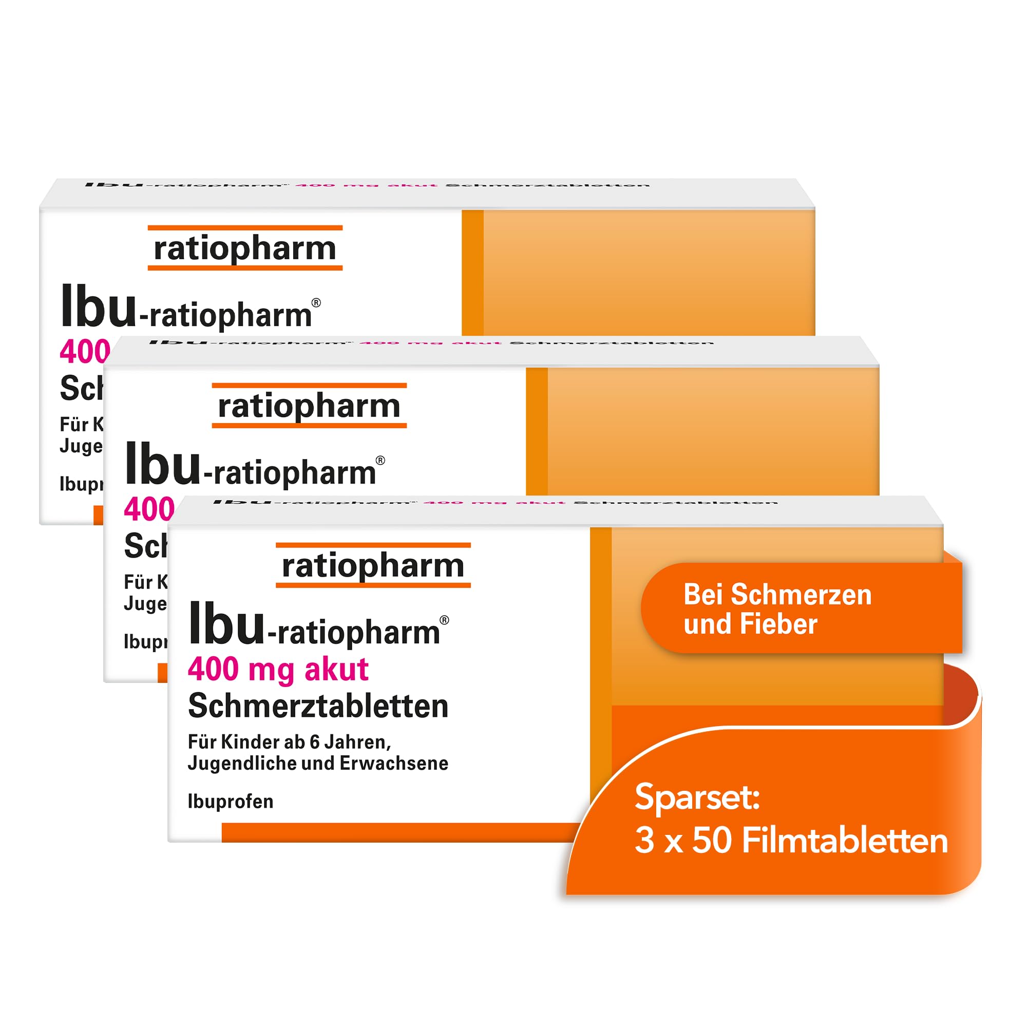 Ibu-ratiopharm 400 mg akut Schmerztabletten, 3x50 Filmtabletten