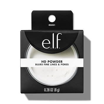 e.l.f. High Definition Powder, Loose Powder, Lightweight, Long-Lasting, Creates Soft Focus Effect, Masks Fine Lines & Imperfections, 0.28 Oz, Sheer