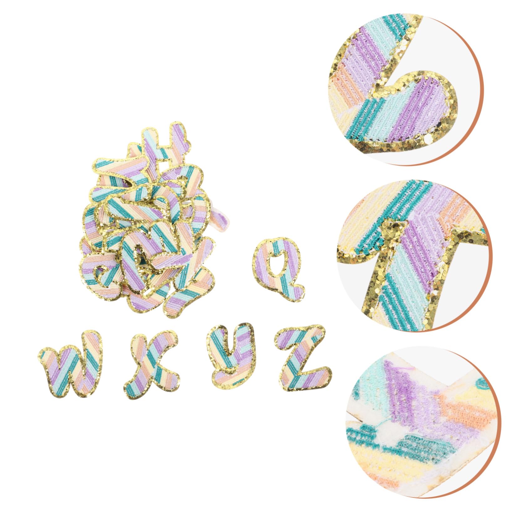 HOMSFOU 4 Set Toppe Adesive Ricamate Alfabeto Per Decorare Abbigliamento E Scarpe Per Fai Da Te E Riparazioni Colorate E Versatili Stimola La Creatività E 26 Pezzi*4