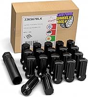 Vista 12 de Wheel Accessories Parts 20 tuercas hexagonales de 9/16"-18 roscas de extremo abierto de 0.984 in, 1.00 pulgadas de largo, cromadas, 6 ranuras