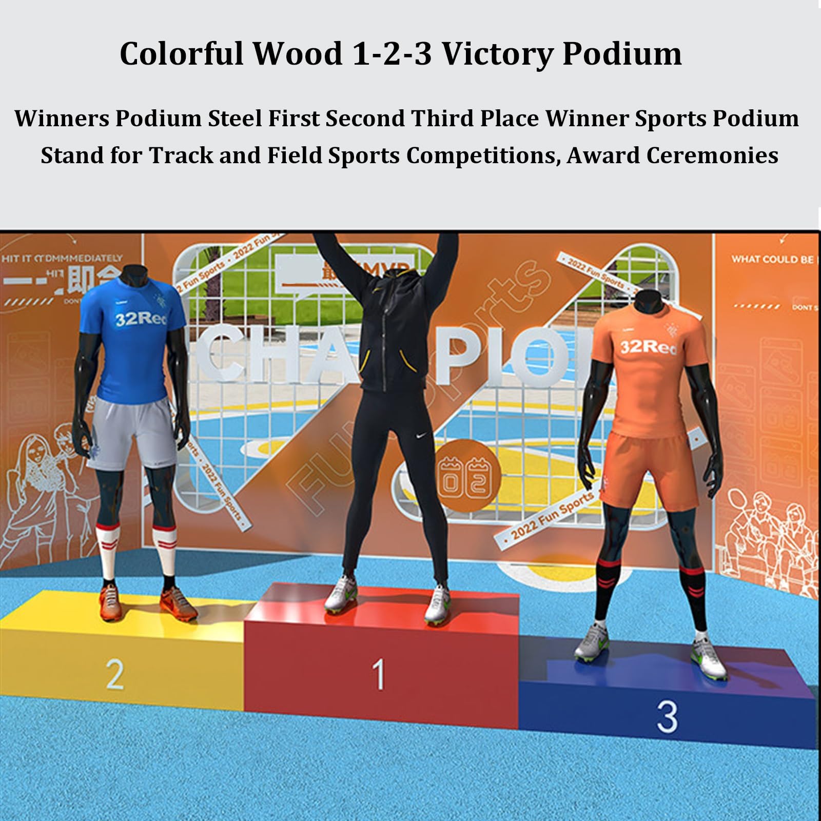 Stapelbarer Winners Podium Robuster Metallständer für Sportwettbewerbe und Preisverleihungen