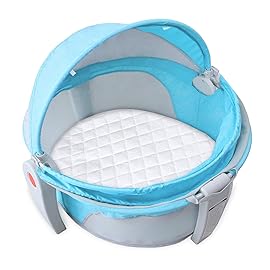 Waterproof Bassinet Mattress Pad Cover Compatible with Fisher Price On The Go Baby Dome, 2 Pack, Ultra Soft Surface, Breathable and Easy Care