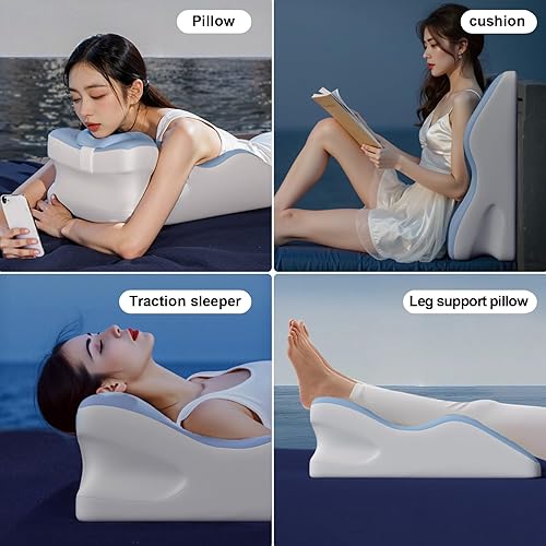 Miniatura 4 de Almohada de espuma viscoelástica de contorno  Almohada de apoyo cervical para aliviar el dolor de cuello, almohada ergonómica ortopédica para dormir
