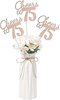 Vista 11 de Gexolenu Cheers to 21, paquete de 10 piezas de centros de mesa de cumpleaños número 21 con purpurina negra de doble cara para mesas, palitos