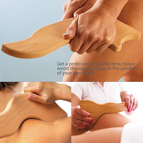 Miniatura 3 de Herramientas de masaje de terapia de madera para moldear el cuerpo, masajeador de drenaje linfático, kit profesional de maderoterapia, rodillo de