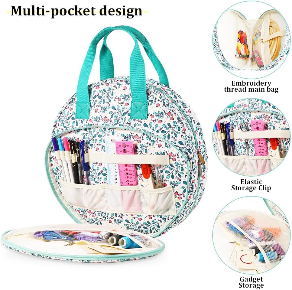 YNGNEST Embroidery Storage Bag,Portable Embroidery Bag for Embroidery Kits (Bag only)