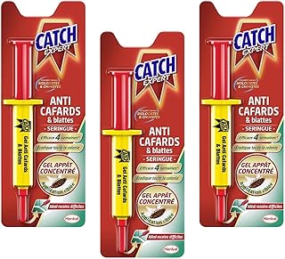 Catch - Gel Anti cafards 10 GR, SERINGUE Insecticide LOT DE 3
