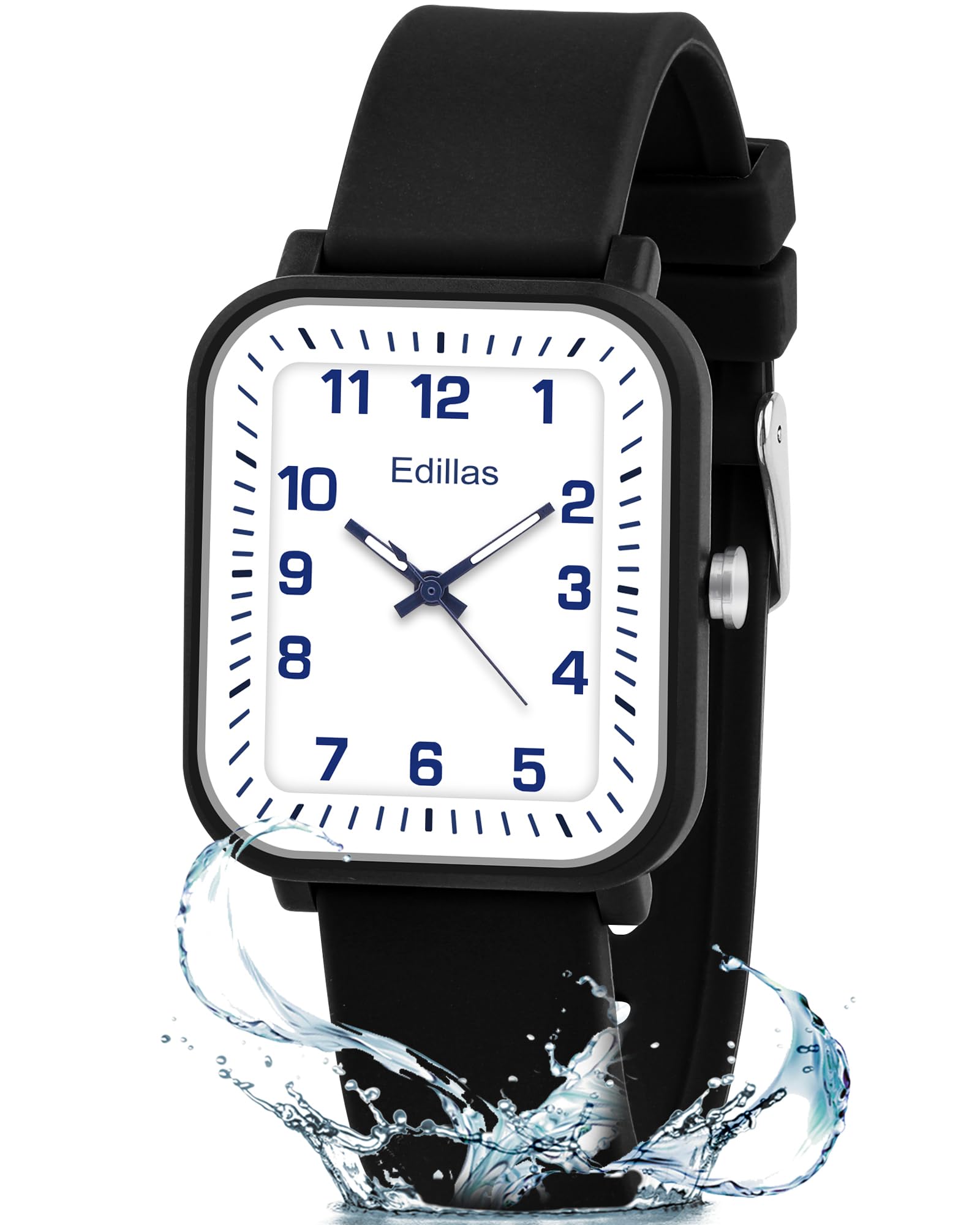 Edillas Kids Teens Watch Analog Girls Boys, Waterproof Stylish Watch for Children,Students with Soft Silicone Strap for Kids Teens 4-16 Years Old