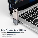90 Degré USB C à USB 3.1 OTG Adaptateur (2 Pack), angle droit USBC Type C Hommes à USB Adaptateur féminin, 10G Transfert de données pour Smartphone, Tablette, Ordinateur portable