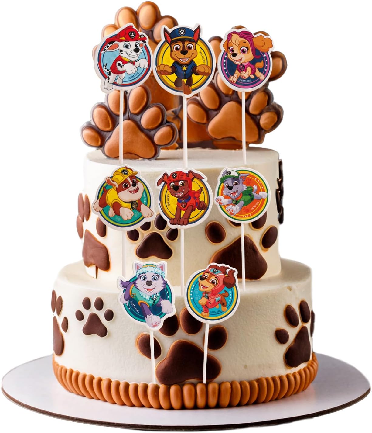 Dekora - 30-Piece Multi-Coloured Paw Patrol Cake Topper Kit for Kids' Birthday Parties