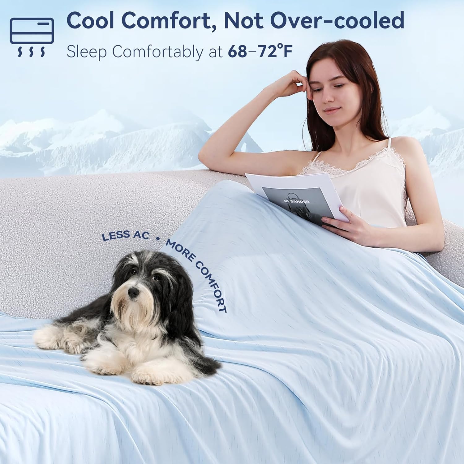 Elegear Cooling Blanket for Hot Sleepers, Double-Sided Arc-Chill® 3.0 Cooling Tech, Q-Max >0.5 Cool to Touch Cooling Blankets, Soft Breathable Summer Blanket for Night Sweats & Hot Flashes