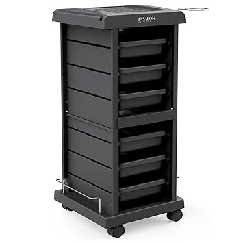 TASALON Salon Trolley - Space Saving Rolling Cart for Extra Storage - 6-Tray Multipurpose Salon Cart - Tattoo Tray