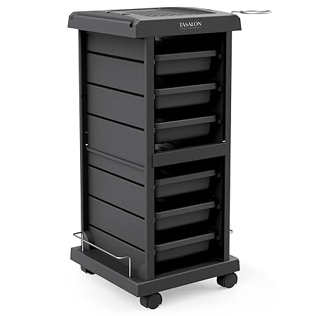 TASALON Salon Trolley Cart for Salon Station - Space Saving Salon Rolling Cart for Extra Storage - Hair Salon Beauty Cart - 6-Tray Salon Cart - Multipurpose Tool Cart - Tattoo Tray