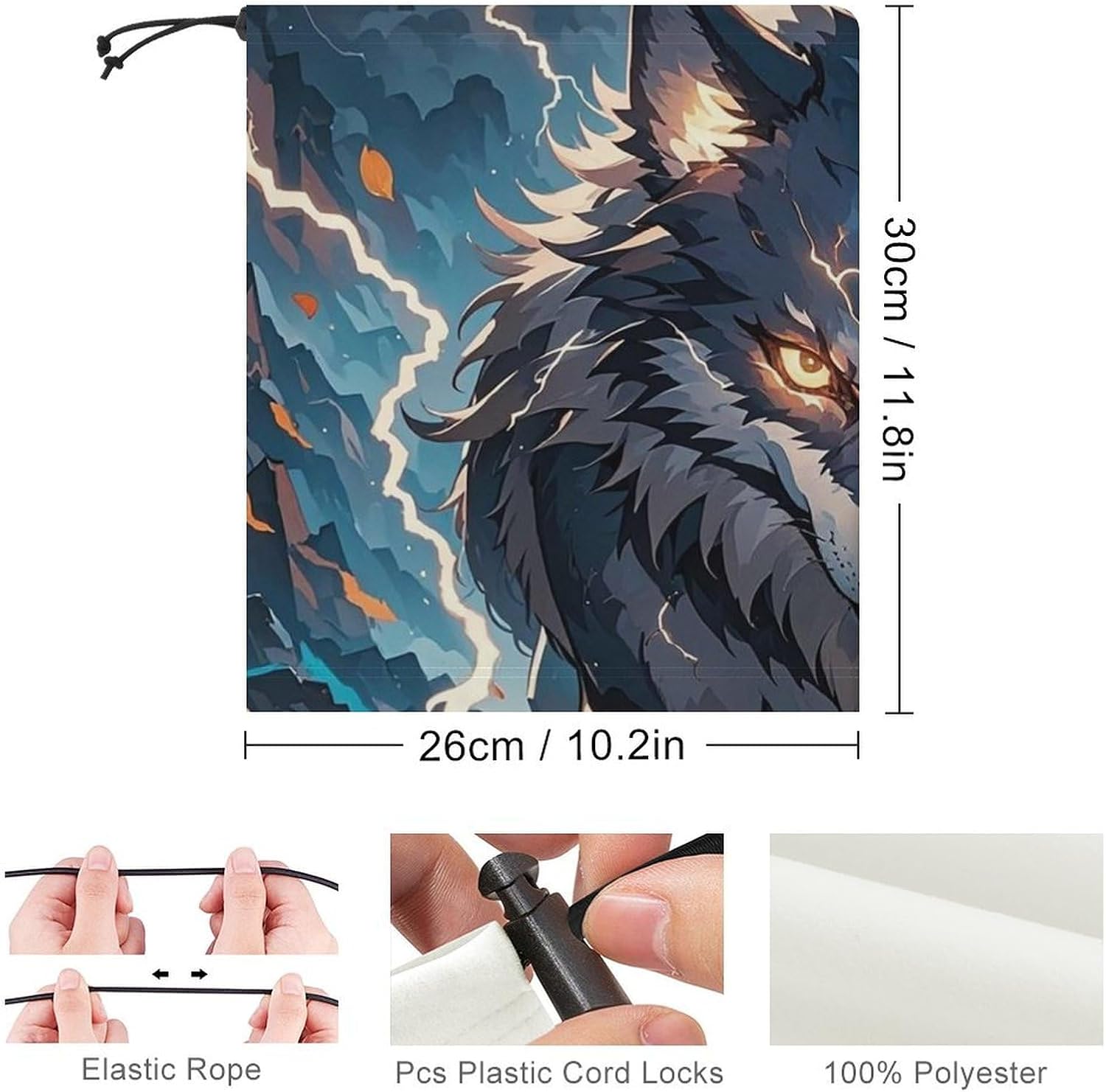 Neck Gaiter Night Lightning Wolf Face Cover for Men Women Cold Weather Scarf Breathable Face Mask Wind-proof Balaclava Face Mask for Skiing Fishing Hiking Cycling