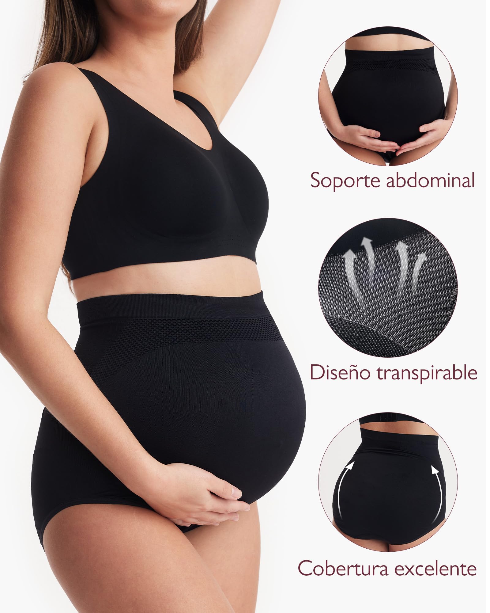 momcozy Bragas Premama para Embarazadas, Ropa Interior Maternidad Suave de Cintura Alta y Sin Costuras, Bragas Embarazadas con Ajuste sobre el Vientre