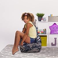 Vista 153 de Posh Creations Puf estructurado cómodo para jugar, leer y ver la televisión, Malibu Lounge, tela de lona para colorear, criaturas