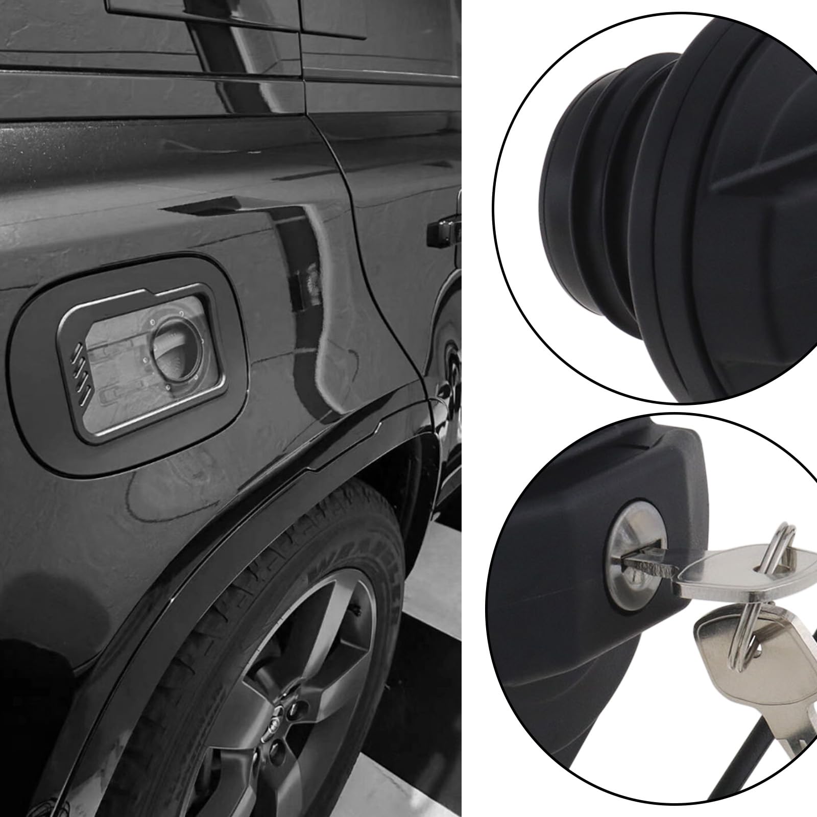 Ricambio Tappo Carburante con Serratura e 2Chiavi Interno Serbatoio Compatibile con Land Rover Defender 90 110 130 LR075664