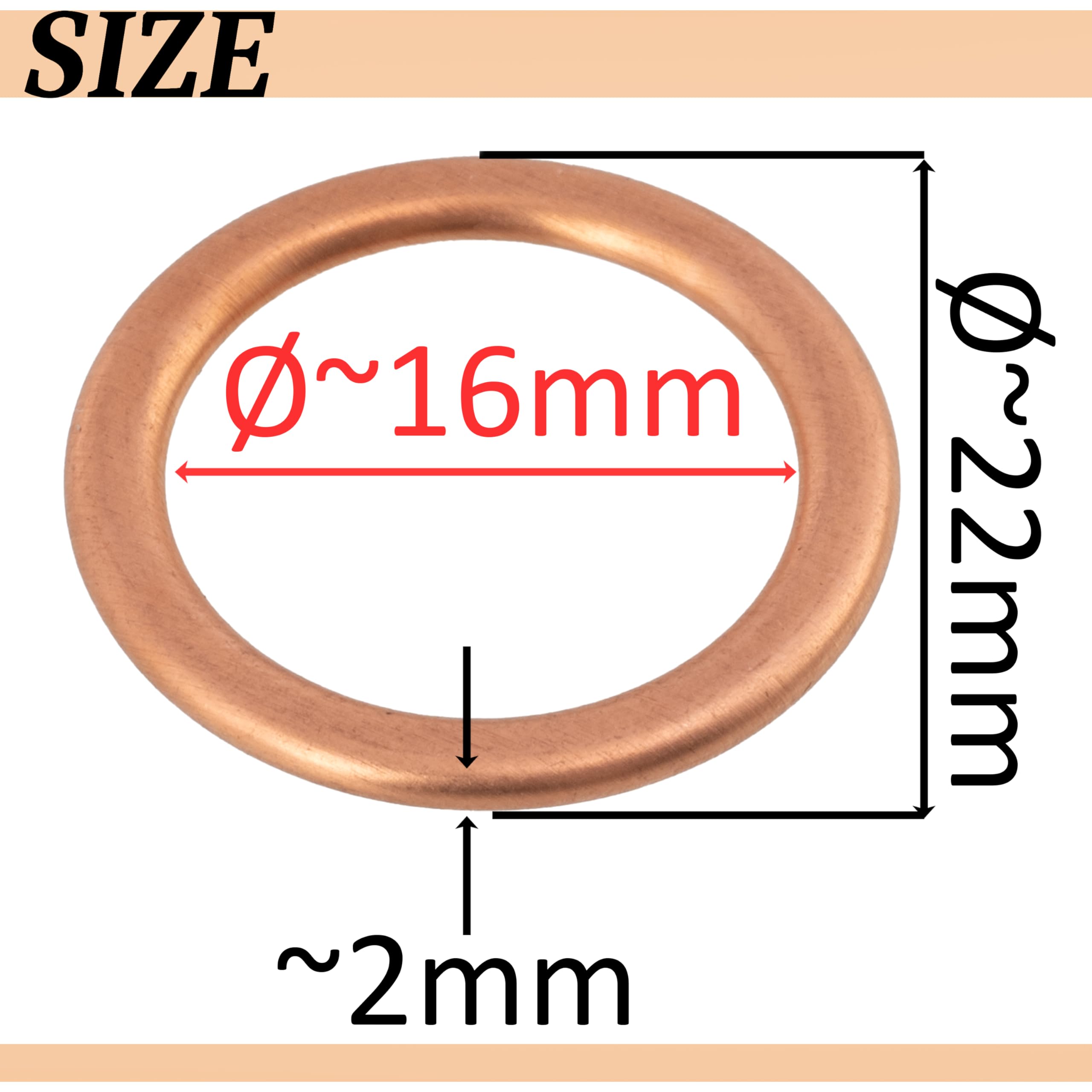 AERZETIX - Guarnizioni Vite Scarico Olio | Set 2 Pezzi | Compatibile OE 0164 30, 0313 38 - Foto 3