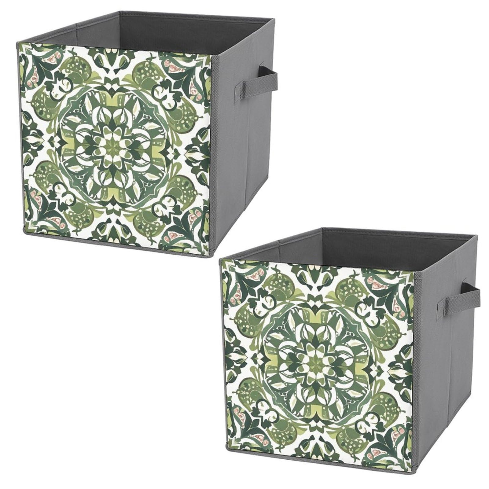 Boîtes de rangement vertes pliables pour harmoniser le dressing de la chambre