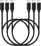 USB C to USB C Cable 1.5FT 3 Packs, Right Angle 60W PD Type C Fast Charging Cord Compatible with Samsung Galaxy S22/S21/S20 Ultra/Z Fold 3/Note 20, MacBook Air, iPad Pro 2020, Pixel 5/4/3 XL