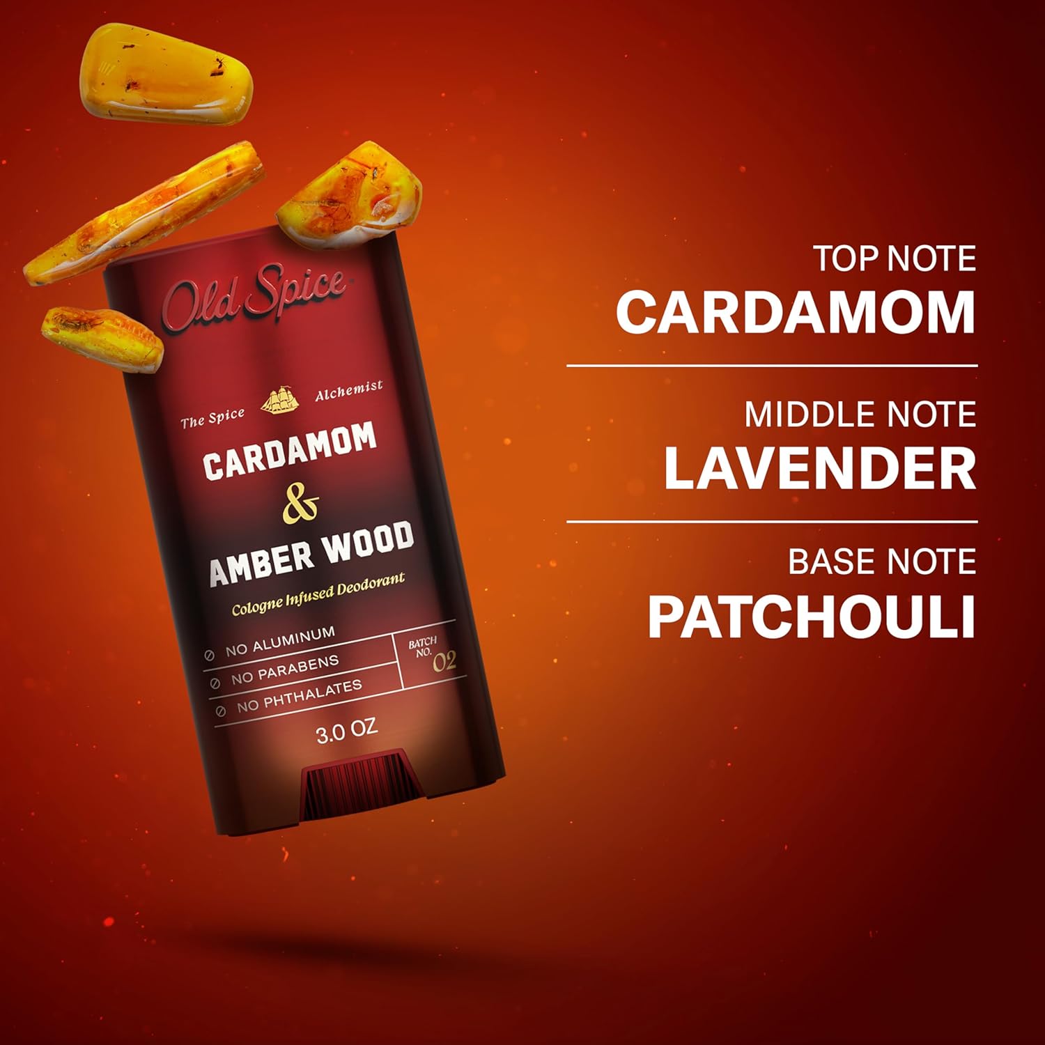 Old Spice Aluminum Free Deodorant for Men, The Spice Alchemist Collection, 24/7 Cologne Infused Scent, No Trade Off Formula, Free of Parabens & Phthalates, Cardamom + Amber Wood Scent, 3.0 oz - Image 8