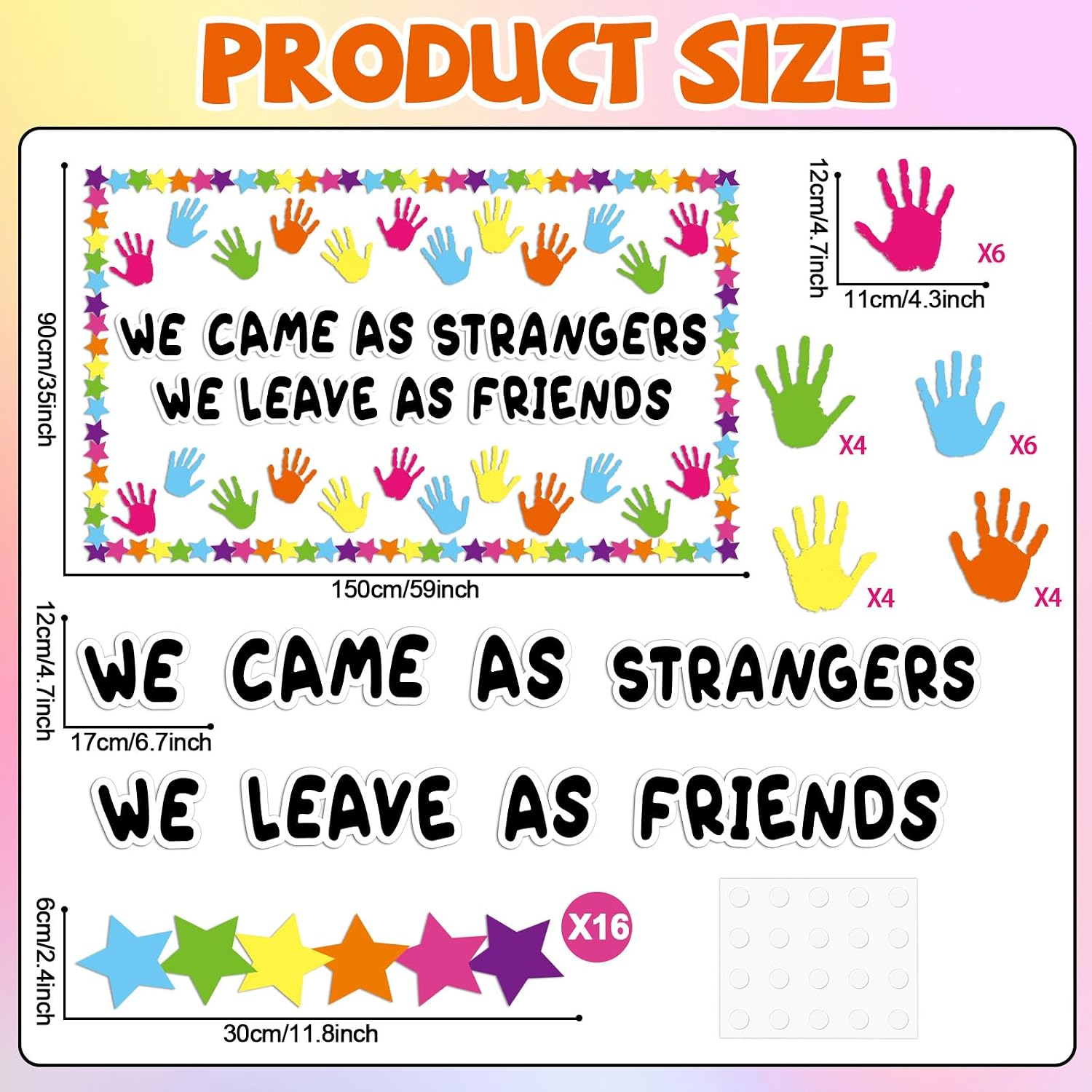 Graduation Bulletin Board Set Colorful Handprint ThemedClassroom Decoration Congratulations Graduate Bulletin Board Affirmation Station Craft Cutouts for Class of 2026 Chalkboard Wall Decor