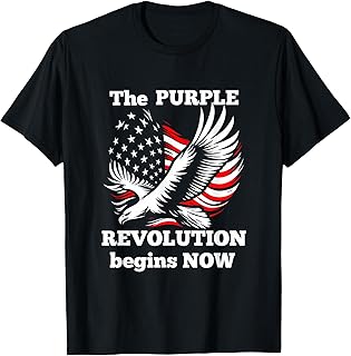 Purple Revolution Begins Now Blue Red Voters Uniting Trend T-Shirt