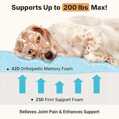 Miniatura 3 de Veehoo Cama ortopédica de espuma viscoelástica para perros, cama extragrande de 7 pulgadas de grosor para perros mayores con superficie esponjosa