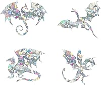 Vista 1 de Calcomanías estáticas de dragón para ventana, anticolisión, para ataques de pájaros, calcomanías de conciencia de vidrio, juego de 16